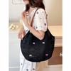 Summer bow knitted woven bag female 2026 new single shoulder shopping bag leisure vacati beach bag tote bag