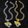 Jewelry for Resellers New Men's Natural Stone Chain Sporty Style Personalized Flat Leopard Head Pendant Necklace Gift