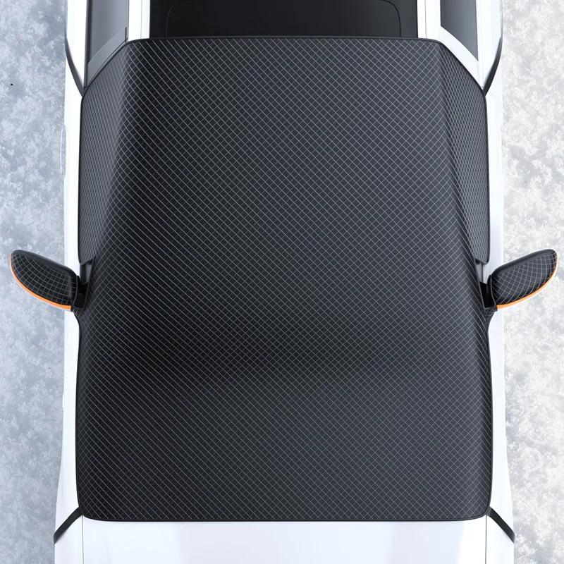 Black Car Snow Shield Front Windshield Sun Shield Glass Sun Visor Thick Magnetic Snow Cover Antifreeze Half Cover