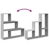 Room Divider Bookshelf 3 Tier Gray Sonoma 123 x 29 x 123 cm