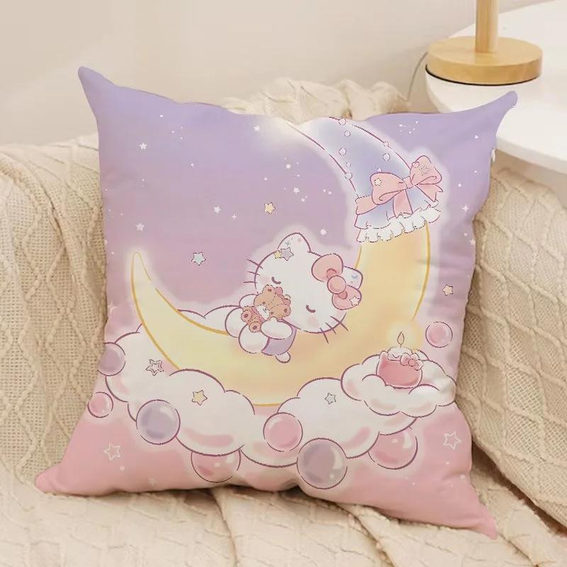 Cartoon Cute Sanrio Pillowcase Kulomi Big-eared Dog Pattern Home Room Decoration Soft and Comfortable Sofa Cushion Cover