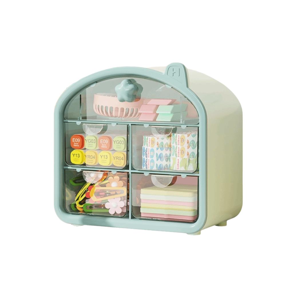 

Dopamine Desktop Storage Box Drawer Type Large Capacity Cosmetic Storage Rack Divided Desk Pen Holder for Student Dormitory синий