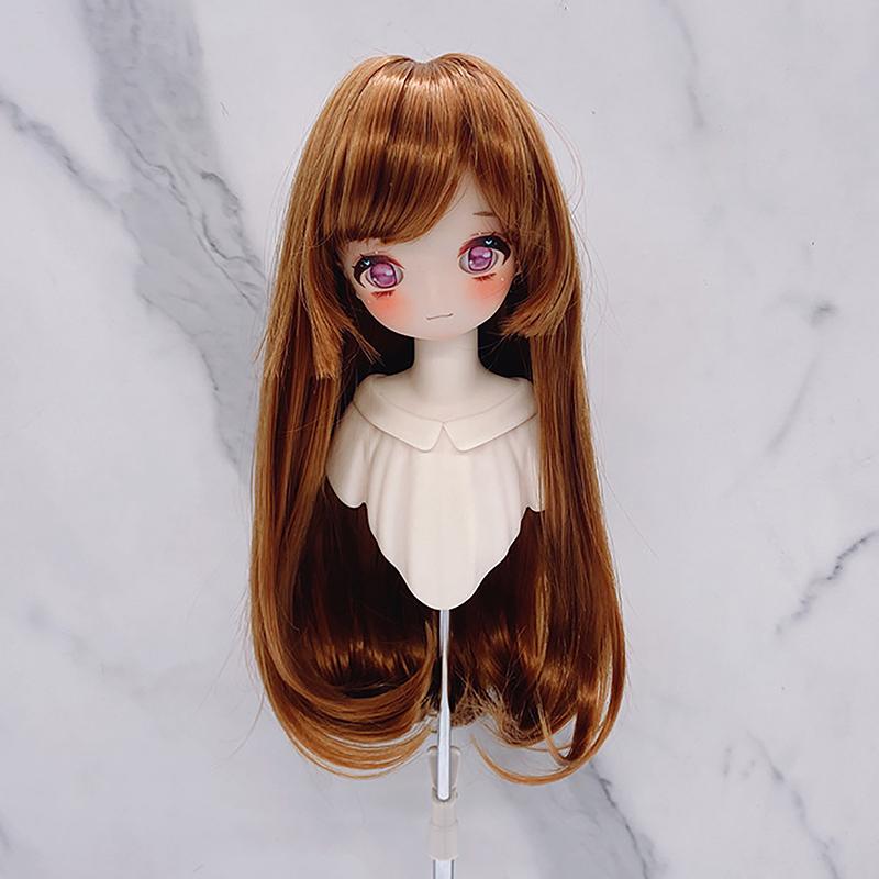 1/3 & 1/4 & 1/6 Bjd Doll'S Wig With Bangs Soft Silk Long Straight Wig Girls Diy Doll Makeup Accessories