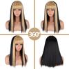 MISSQUEEN Long Straight Mixed Color Wigs Gold Bangs Hair Ladies Synthetic  Wigs Gold and Black Wigs Shoulder Length for Daily Party Women