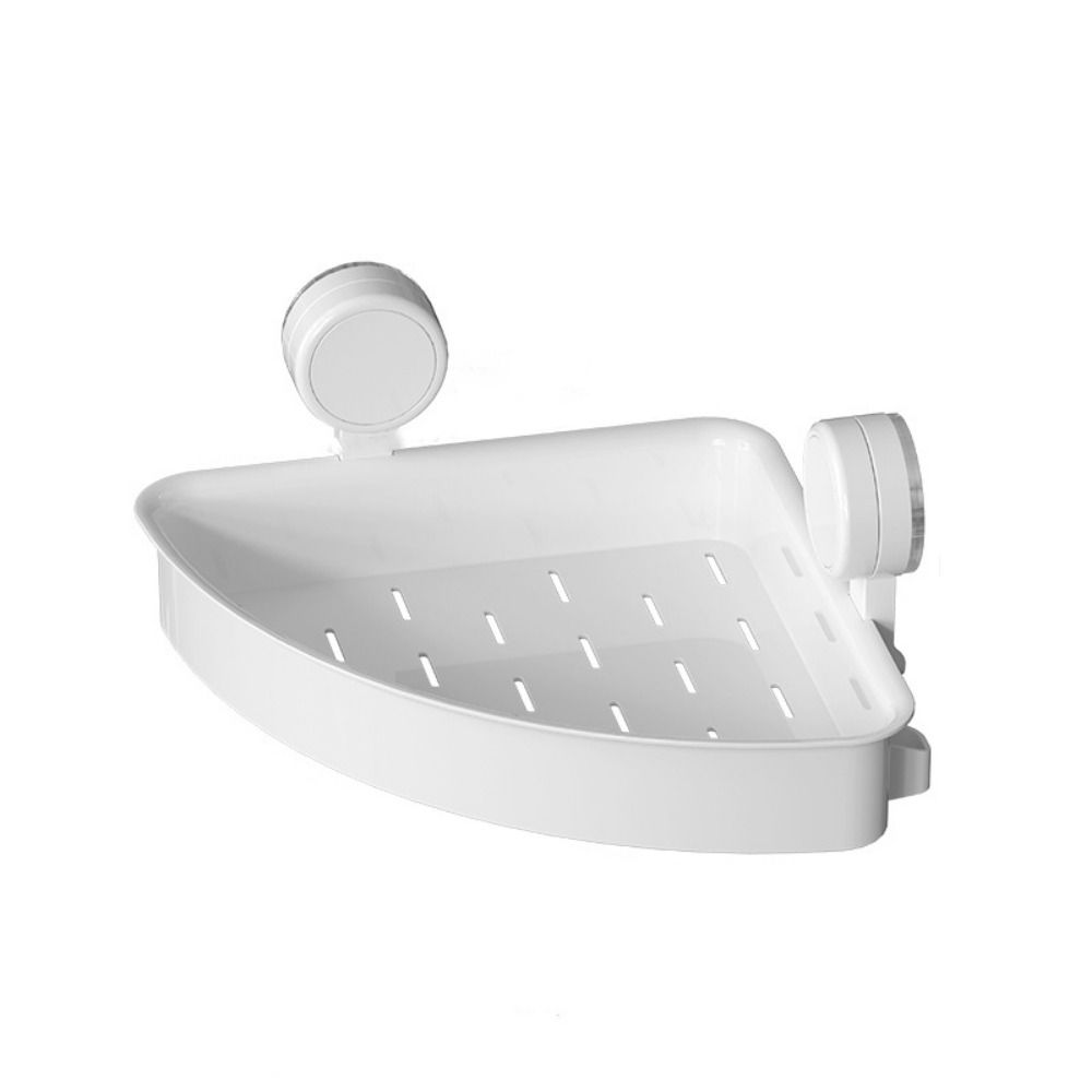 Plastic Suction Shower Basket Wall Mounted Detachable Corner Storage Rack Waterproof Powerful Triangle Storage Shelf for Home