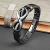 New Design Infinity Symbol Leather Men's Bracelet Stainless Steel Special Number Eight Bracelet Friend Jewelry Gift