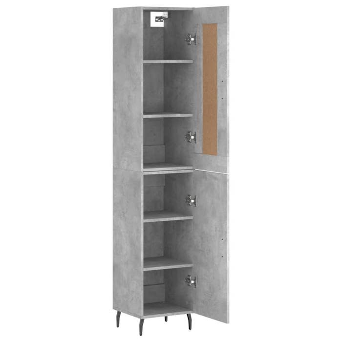 Maison Exclusive - Buffet haut Gris béton 34,5x34x180 cm Bois d'ingénierie