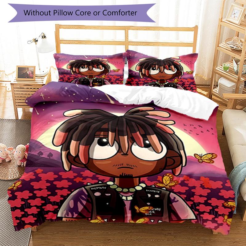 3pcs Juice WRLD Bedding Set Duvet Cover Closure Includes 1 Duvet Cover & 2 Pillowcases, Soft and Comfortable for All Seasons.