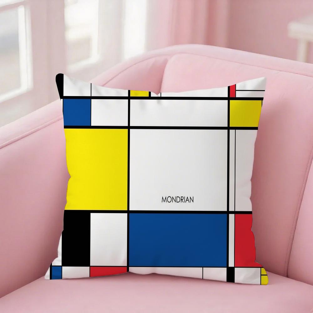 Mondrian Pillow Case Pillowcover Square Pillowcase Sofa With For Pattern Comfortable Cushionsuitable All Kinds Of Room
