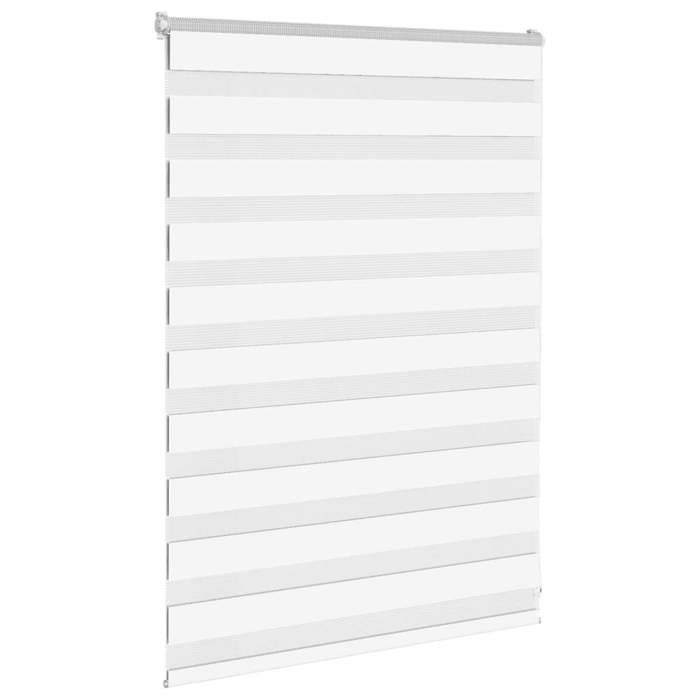 VidaXL Store zèbre blanc 100x100 cm largeur du tissu 95,9cm polyester, store à enrouleur zébré, store zébré pour fenêtre, 4014729