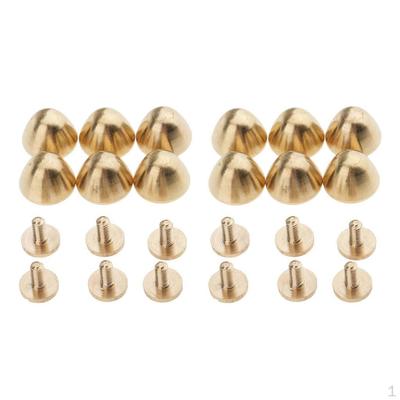 12Pieces Brass Cone Studs Rivets Press Pins DIY Leather Crafts 12x9 Mm