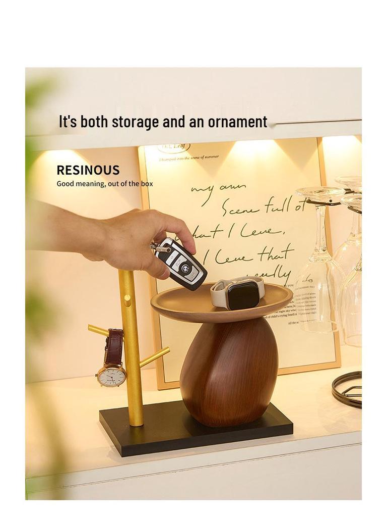 Soft Chinese Style Entryway Tray: Living Room Sideboard Console Table for Key and Ornament Storage