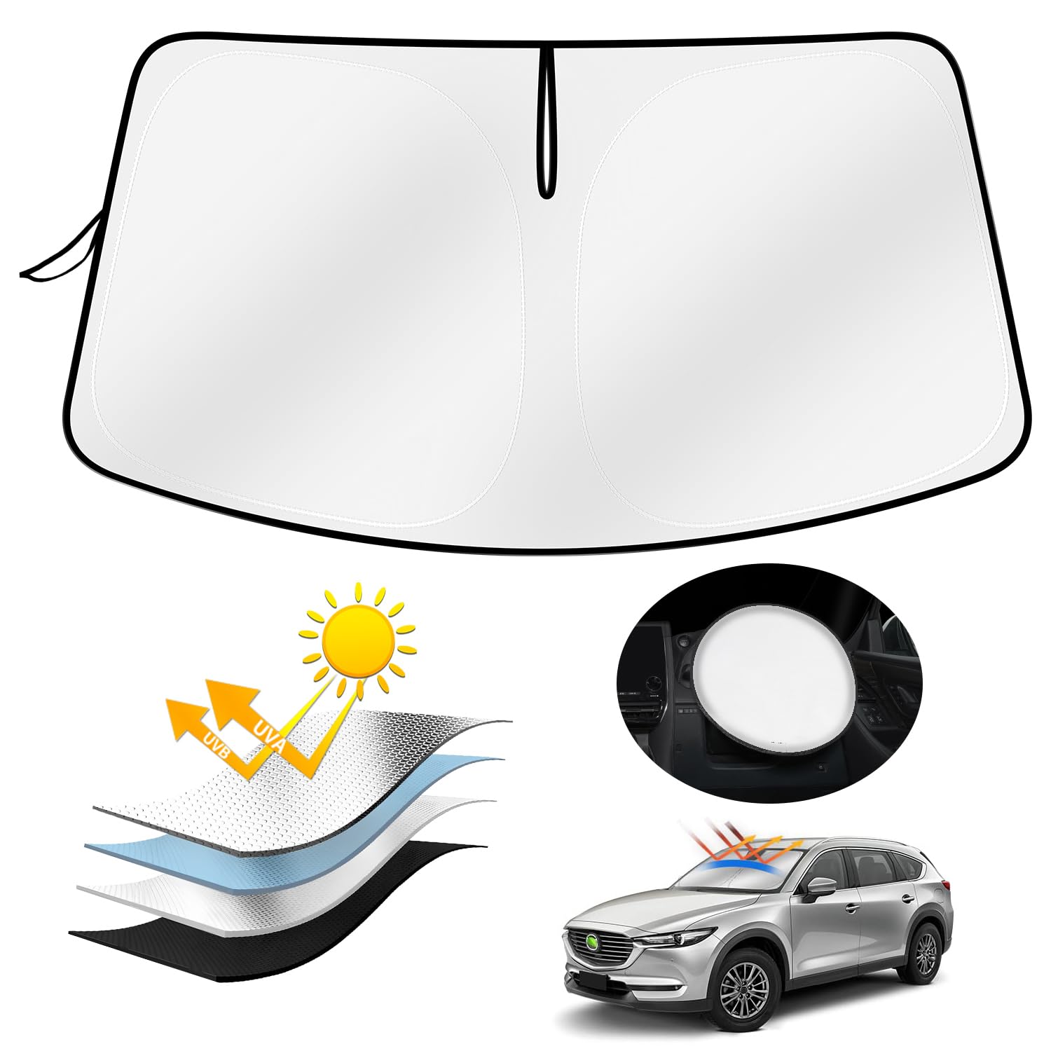 

AUTO SPEC Mazda CX-8 KG Series Front Sun Shade Car Sun Shade Blackout Front Mazda CX-8 KG series серебряный