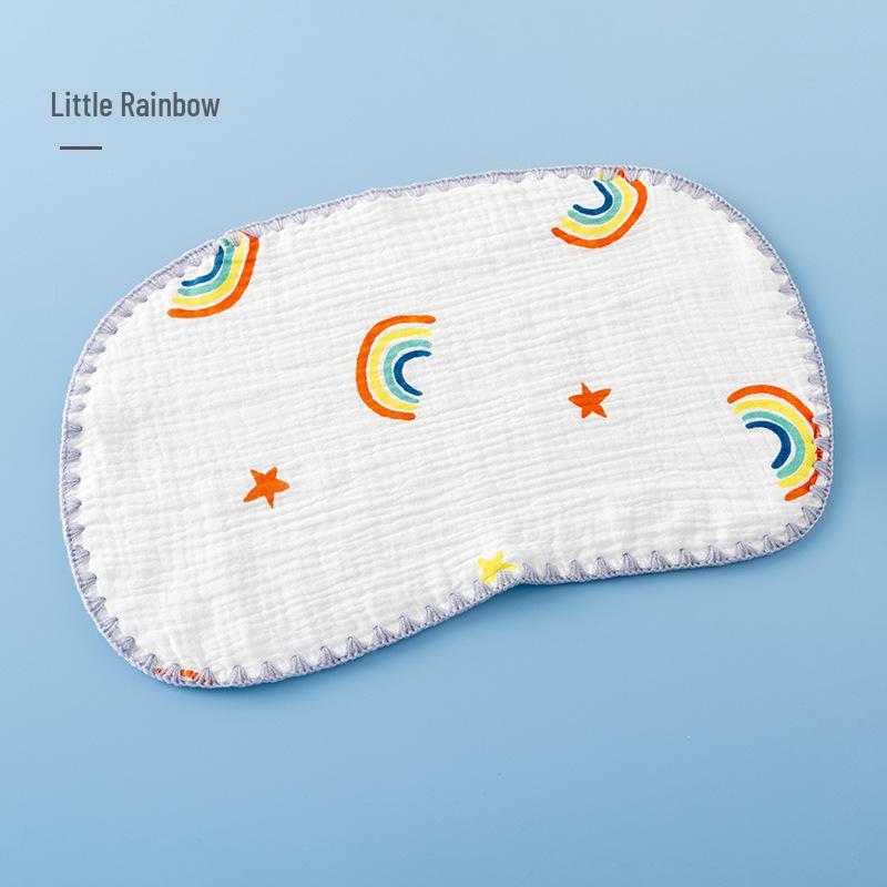 Cloud-Shaped Ten-Layer Pure Cotton Baby Pillow and Anti-Spit-Up Pad One Size