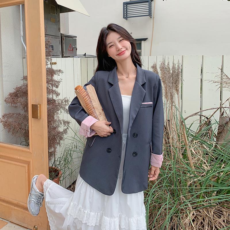 

2024 Autumn Women s Loose-fit High-End Blazer - New Chinese Style, Casual Fashion Suit Top XZ01 XXXL (135-145 jin) сірий колір