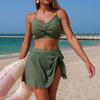 Women's Color High,Waisted Sexy Swimsuit Two,Piece Set