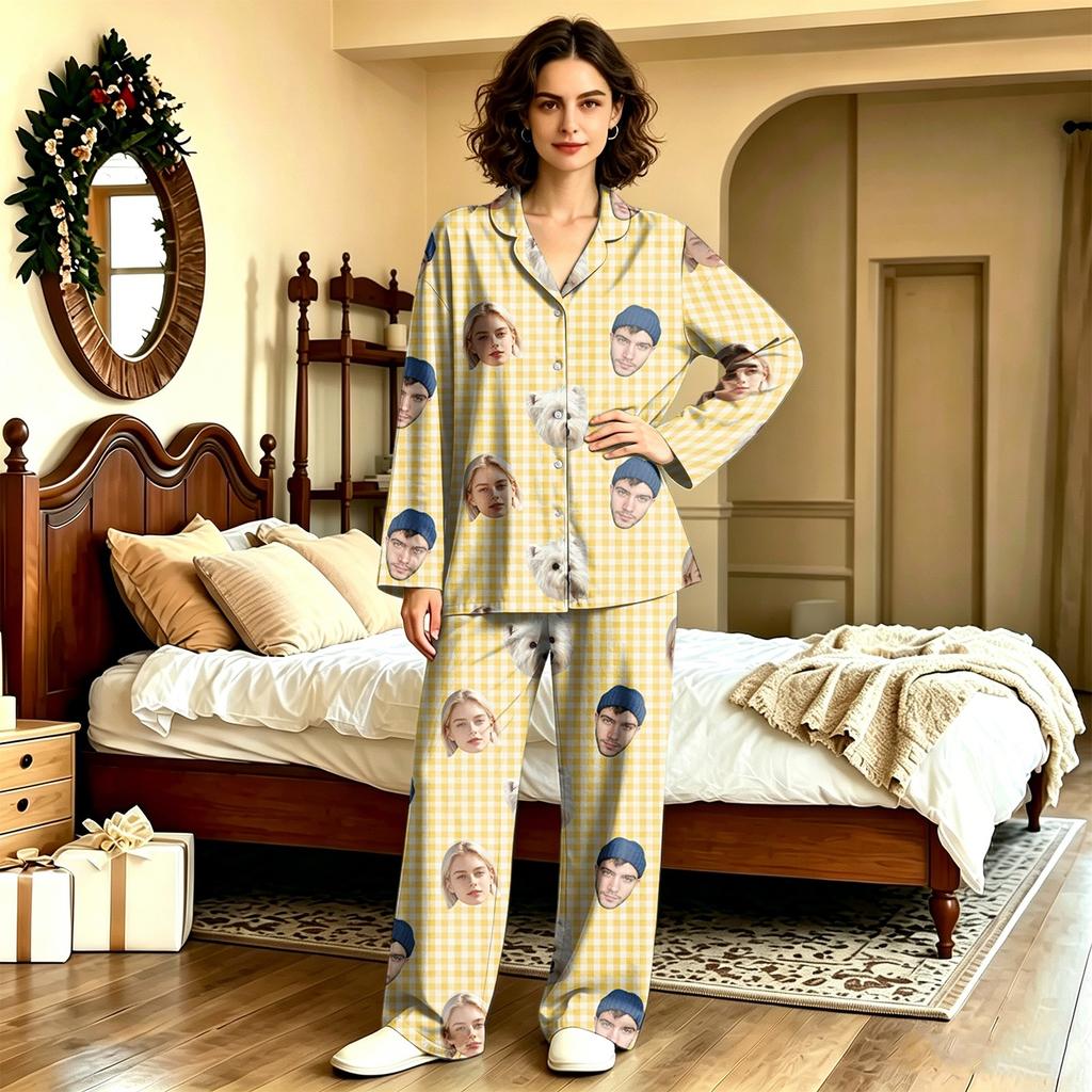 Unisex Long Sleeve Long Pants Pajama Set - Casual Loungewear Sleepwear for Men and Women