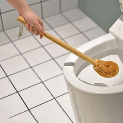 Curved Toilet Brush with Hanging Rope, Cleaning Brush, Scrubber, Bathroom Accessories