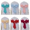Christmas Chair Cover Bow New Sashes Elastic Bow Tie Chair Back Stretch Band Ribbons for Wedding Party Banquet Event Decoration