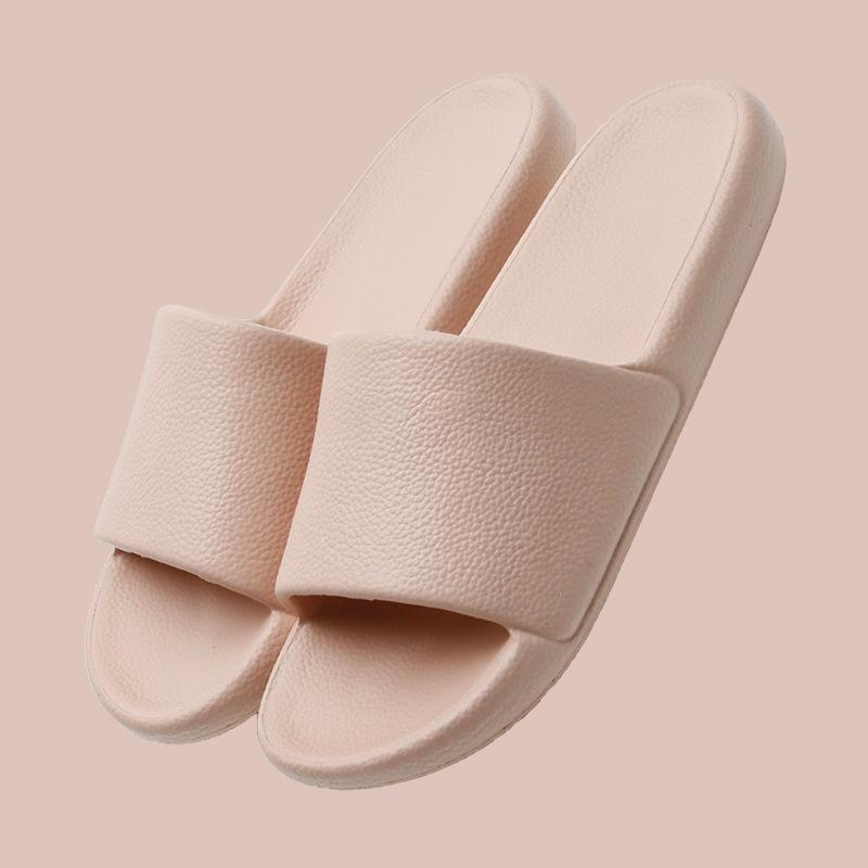 New Simple Spring and Summer Home Non-slip Stepping On Shit Slippers Outer Wear Flat Bottom One Word Bathroom Slippers Couple