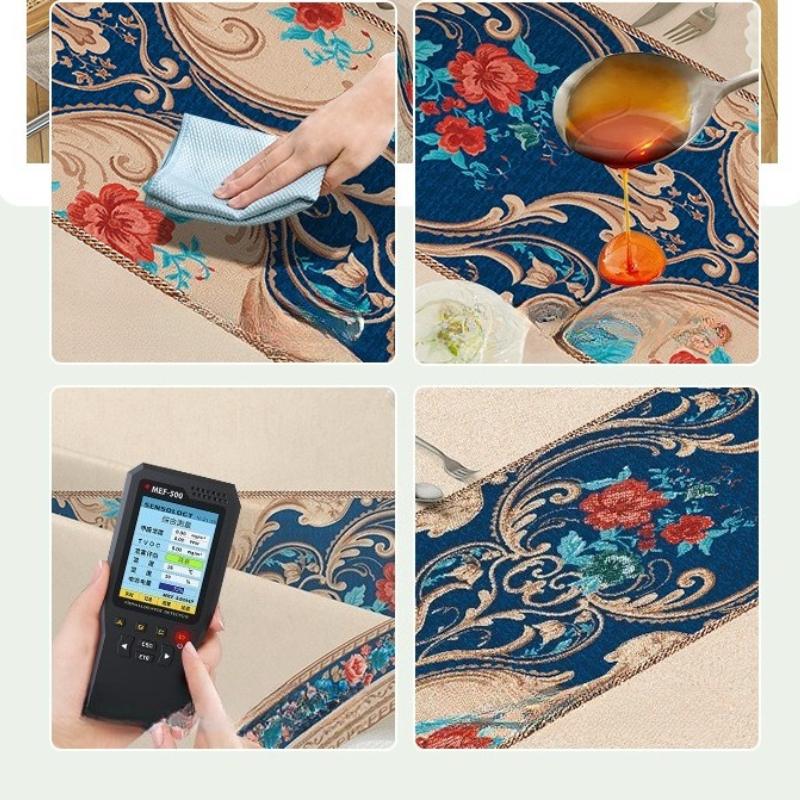 1pc Decorative Floral Print Water Resistant Anti SlipTablecloth Wash Free and Stain Resistant PVC Heat-insulating Tablecloths for Kitchen Room