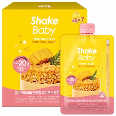 Shake Baby Protein Shake Pouch Sweet Cornflake Flavor 7 Pcs 45g Ingredients: May Be Subject To Change At the Manufacturer’s | 7 Pcs 45g