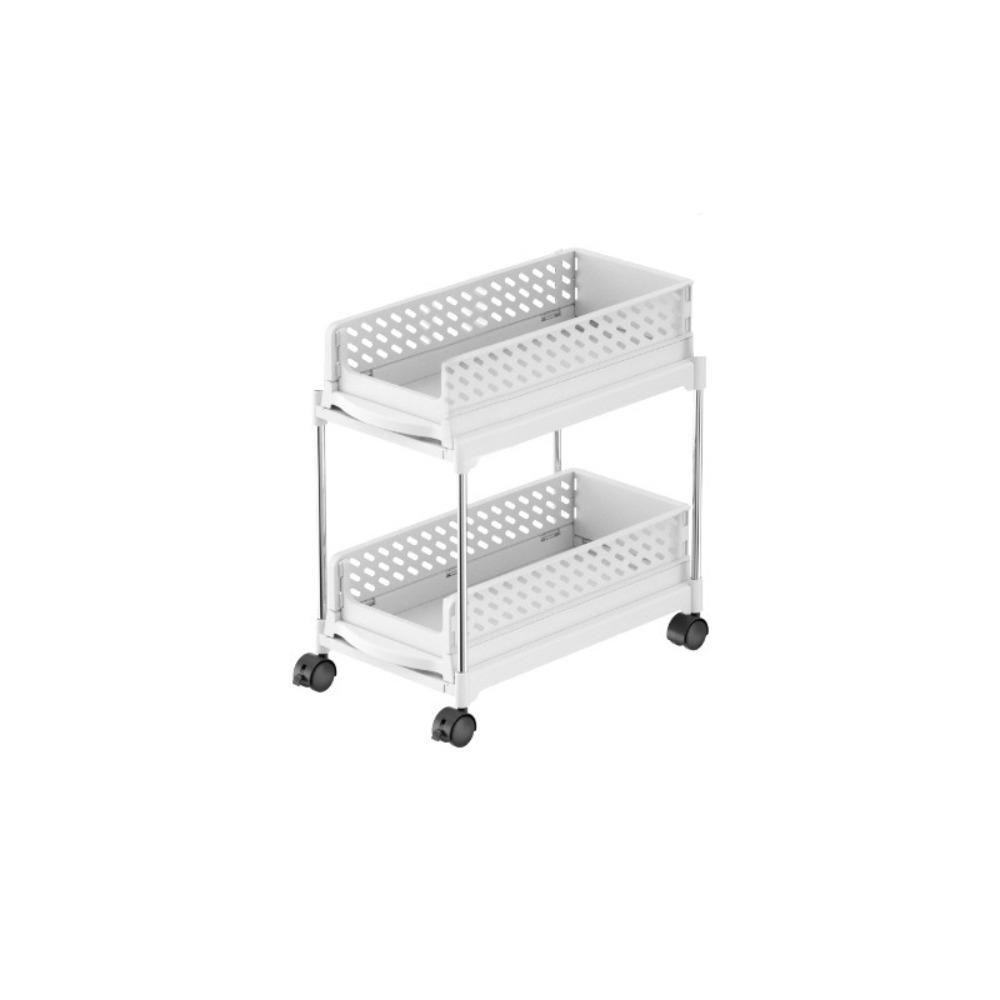 Pull-Out Design Mobile Storage Rack Space-Saving Large Capacity Wheeled Organizer Multi-Layer Tiered Structure