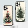 Warm Christmas Style Gift Tree Art Print Phone Case for iPhone 17 16 15 14 13 12 11 Series Pro Max Plus Double Layer Protection