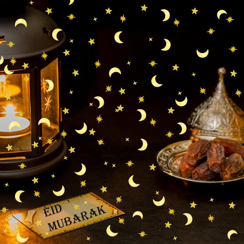 15g/påse Glitter Månstjärna Konfetti 2025 Ramadan EID Mubarak Heminredning Islamiska Muslimska Gåvor Födelsedagsfest Bordsdekoration
