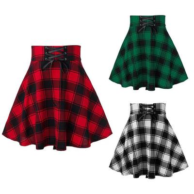 2023 Trendy European & American Plaid Lace Skirt