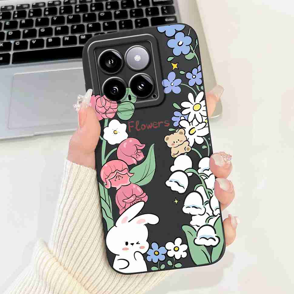 Cover For Xiaomi 14 Case Silicone Shockproof Soft Camera Protective Pattern Matte For Xiaomi 14 Mi14 Xiaomi14 5G 2023 Cases