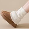 New Coral Fleece Leg Warmers Solid Color Warm Mid-Calf Sock Thickened Harajuku Middle Tube Socks Women