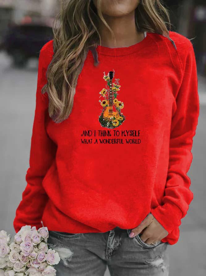 2026 Women's Printed Round Neck Hoodie
