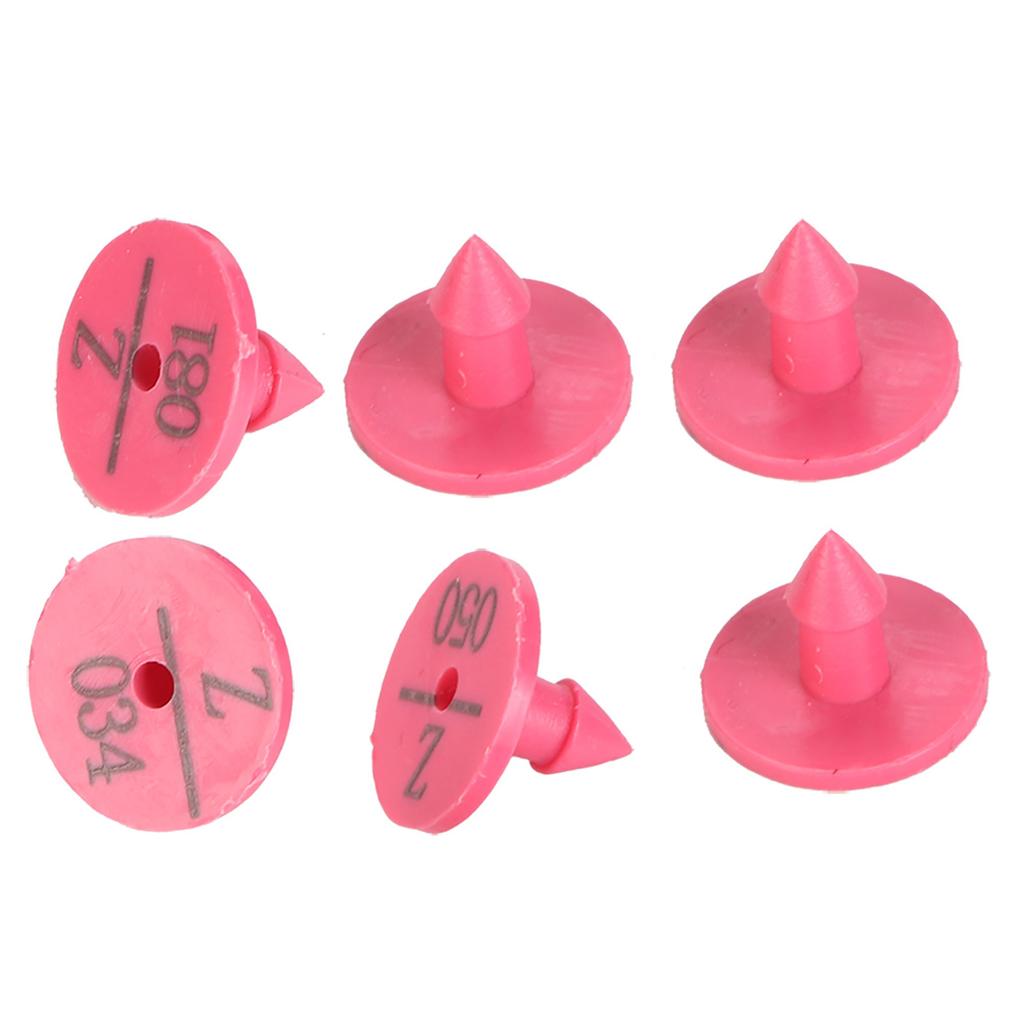 100Pcs Quality Plastic Animal Livestock Ear Tag for Rabbit Fox Dog  Marker Label(Rose Red)