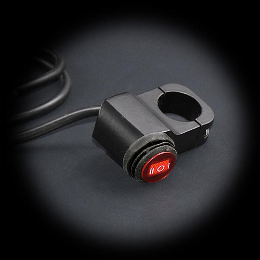 

12V 16A Universal Motorcycle 7/8 22mm Handlebar Headlight Switch Control w/ LED