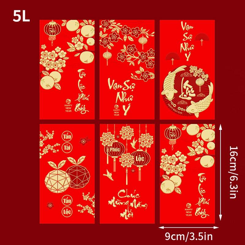 Lunar New Year Decoration Spring Festival Tassel Pendant Door Hanging Red Couplets Vietnam Characters Wall Decor Van Su Nhu Y