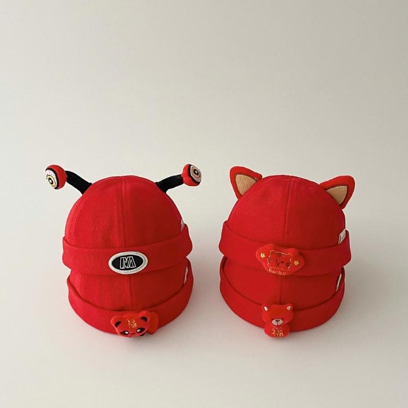 2023 Cute Hat Soft Baby Bonnet Cap Red Themed Hat Warm Hat Beanie Cap for Baby Toddler Newborn Kid Child Breathable Hat