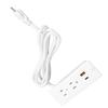 Recessed Power Strip 2 Outlets 1 USB C 1 USB A Ports Fast Charging Desk Outlet with 1.5m Cord for Furniture   12A