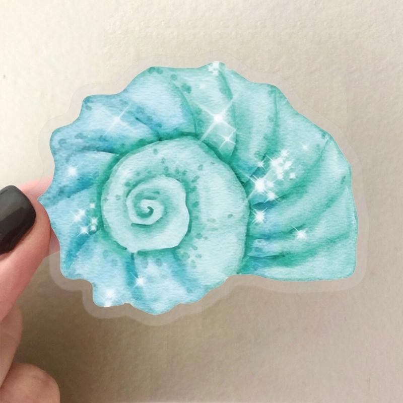 Creative Marine Animal Stickers Set Jellyfish Seashells Strong Labels Cup Laptop Decoration for Electronics