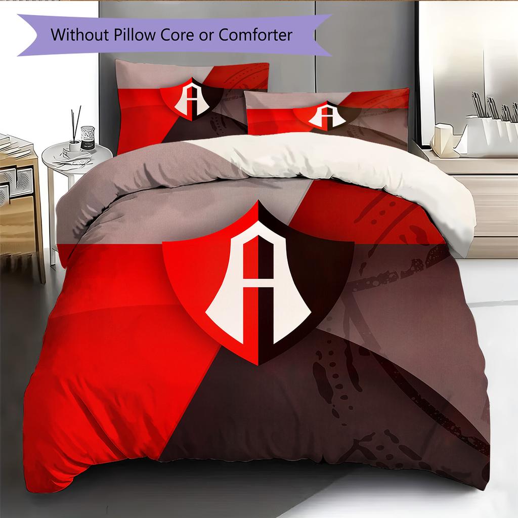 Atlas Football Club Pattern Bedding Quilt Set Home Decoration Gift (1 * duvet cover + 2 * pillowcase without core)