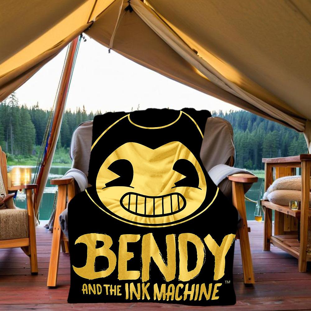 

1PC Bendy Ink Outdoor Flannel Throw Blanket HD Printed Lightweight Soft Warm All Season Blanket for Sofa, Bed, Travel 80x120cm