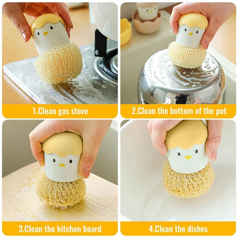 Eggshell Chicken Shaped Cleaning Brush Detachable Cleaning Ball For Cleaning Kitchen Kitchen Multipurpose Cleaning Brush