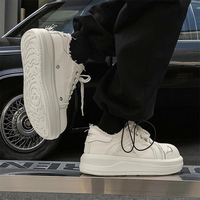 Spring new big head simple thick sole increase shock absorption canvas shoes casual shoes