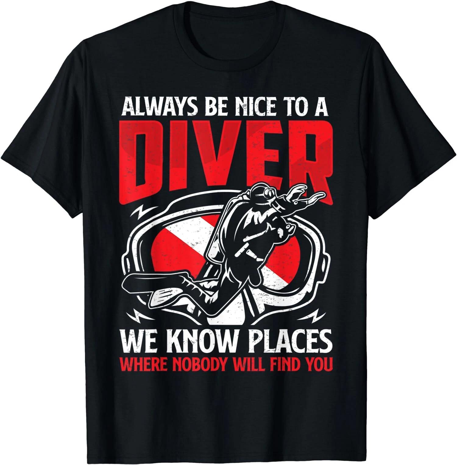 Always Nice To A Diver Funny Scuba Diving Diver Down Flag T-Shirt XXL