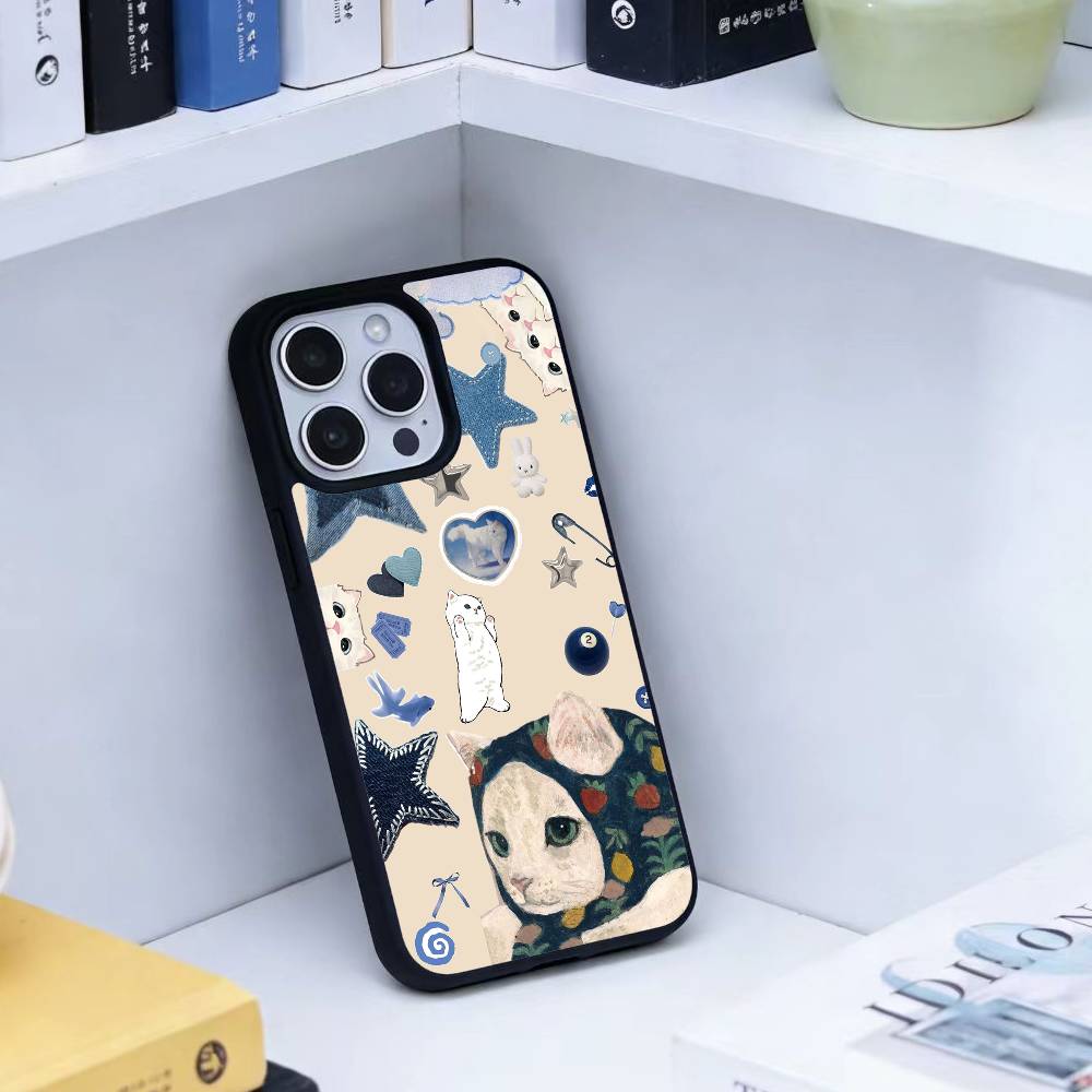 Ölgemälde Süße Katze Handyhülle Für iPhone17,16,15,14,13 Plus,Pro Max Magnetisch Für Magsafe Kabelloses Laden