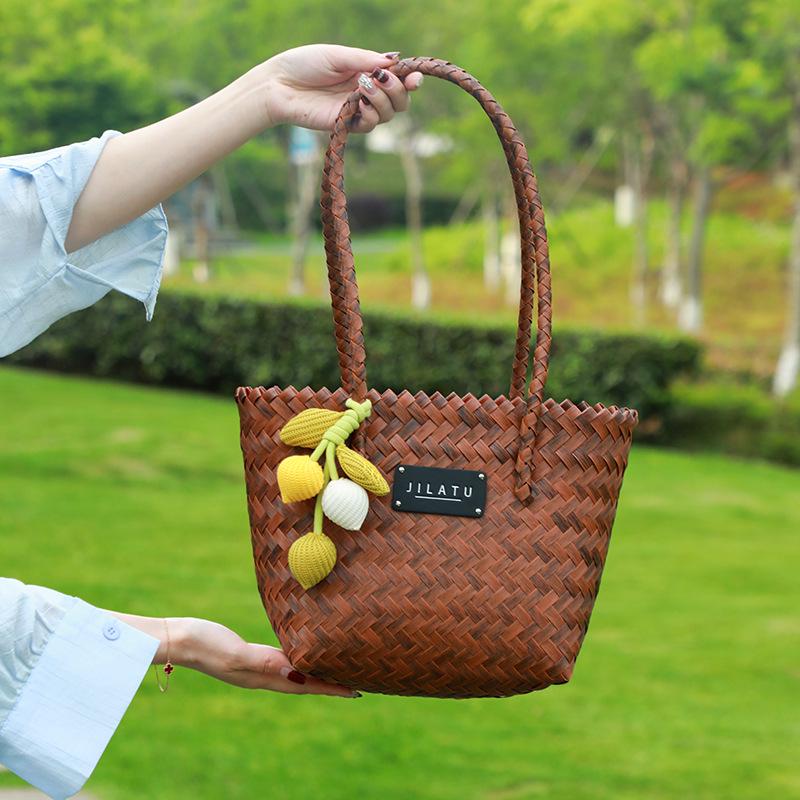 Χειροποίητη Καλοκαιρινή Τσάντα Tote: Φορητό Καλάθι Παραλίας & Λαχανικών Μεγάλης Χωρητικότητας για Γυναίκες (Έκδοση 2025)