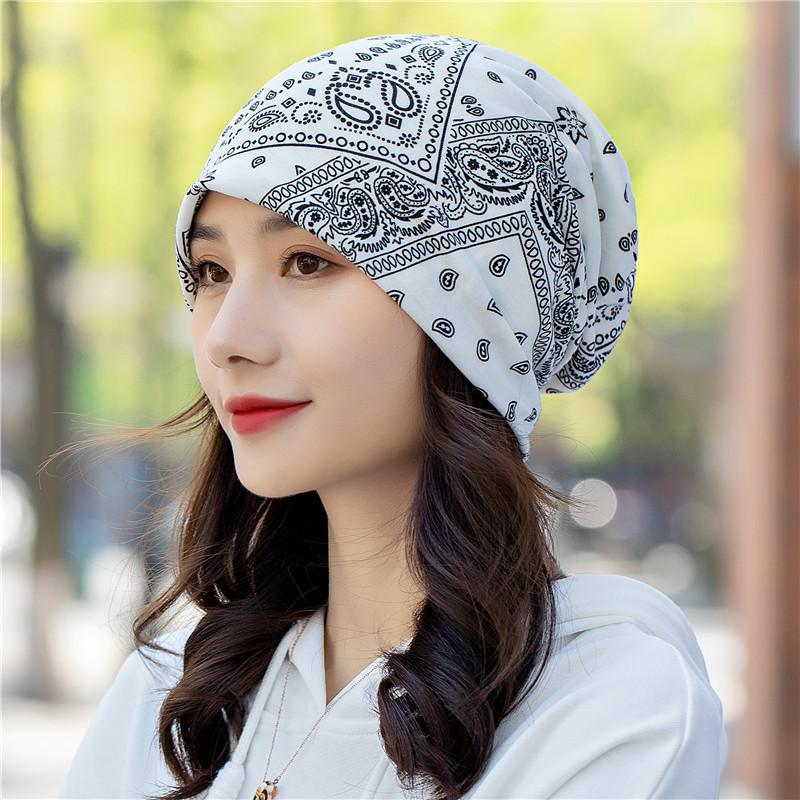 Unisex Beanie Scarf 2-in-1 Ethnic Print Knit Hat with Neck Warmer - Windproof Stretchable Cap for Winter -30°C Cold Proof