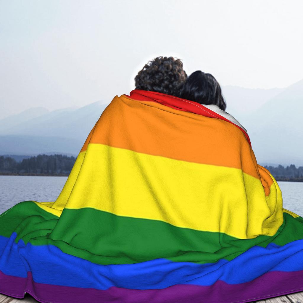 Gay Pride Rainbow Flag Blanket Super Soft Fleece Sofa Throw Blanket for Couch Bedding Outdoor Throws Bedspread Quilt