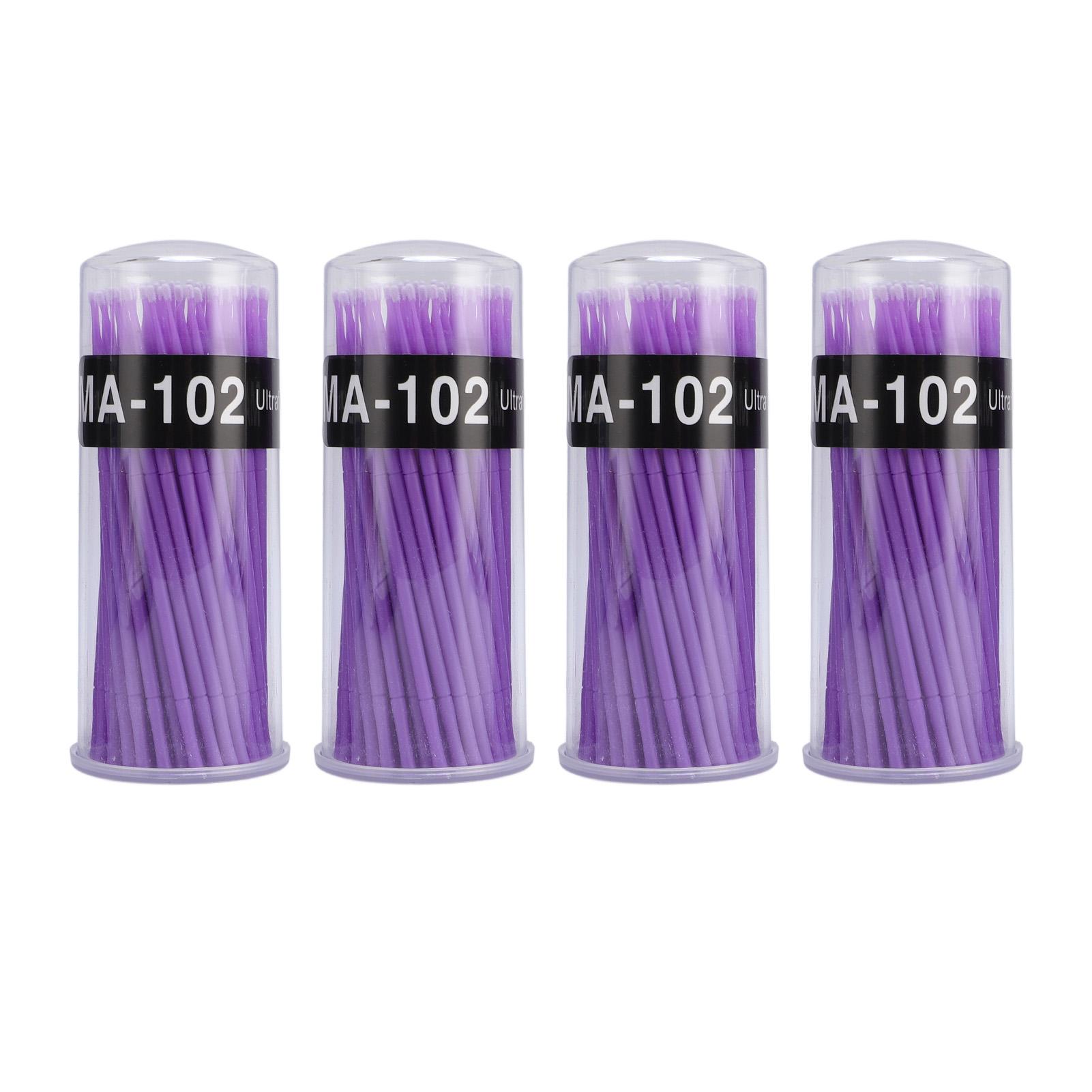 

400 шт. микро-аппликаторные щеточки, портативные микро-тампоны, гибкие аппликаторные палочки для дома Purple