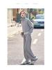 2025 Spring Fashion High-Waist Wide-Leg Pants & Slim Fit Sweatshirt Set